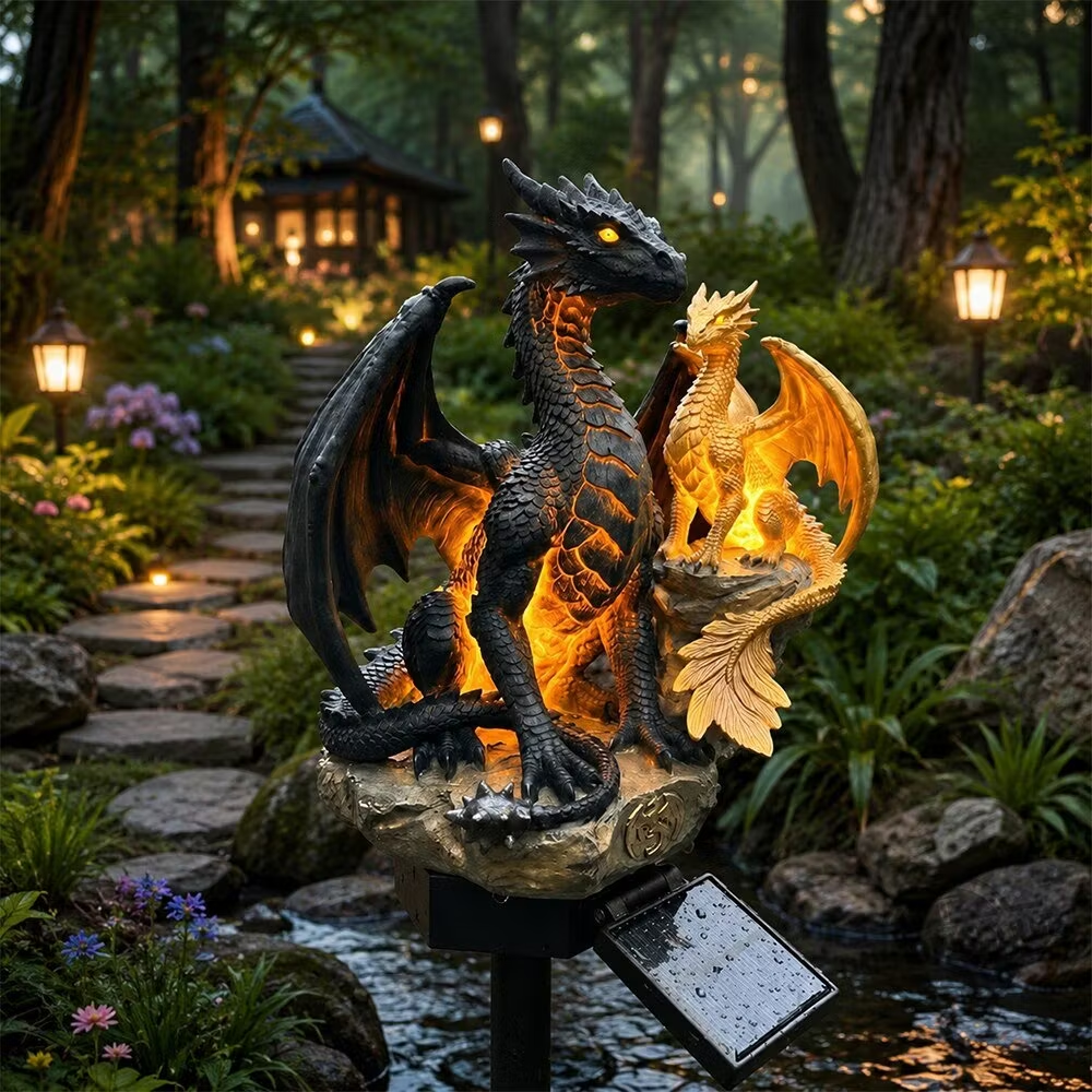 šLast Day 49% OFF - š
Solar Dragon Garden Statue Light ā Golden Ember Fantasy Outdoor Decorš