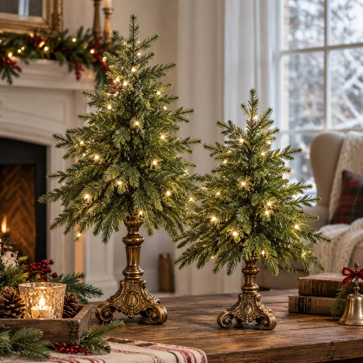 🎁Last Day 49% OFF - 🎄Vintage Lighted Norfolk Pine Trees✨