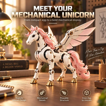 🎁Last Day 49% OFF - 🦄 2-in-1 Transformable Mechanical Unicorn Egg – Winged Fantasy Figure🥚