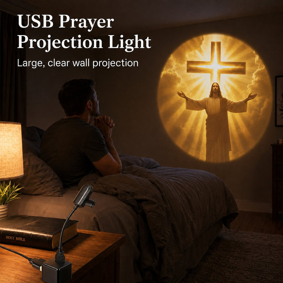 🎁Last Day 49% OFF - 🙏USB Jesus Wall Projection Lamp – Bring Peaceful Worship Glow Into Your Home✨