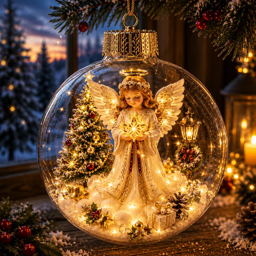 🎁Last Day 49% OFF - ✨🎄 Glowing Christmas Story Ornament – Light-Up Mini Holiday Scene🔮