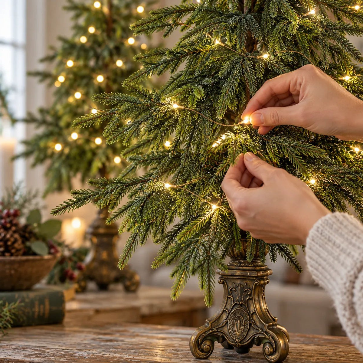 🎁Last Day 49% OFF - 🎄Vintage Lighted Norfolk Pine Trees✨
