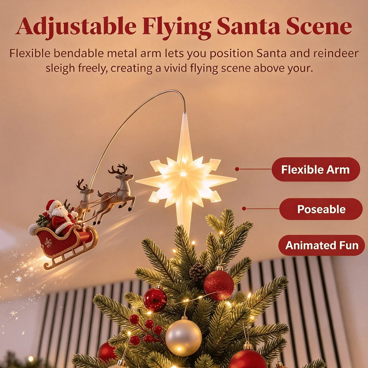 Flying Santa Christmas Tree Topper – A Little Christmas Magic Above Your Tree 🎅✨