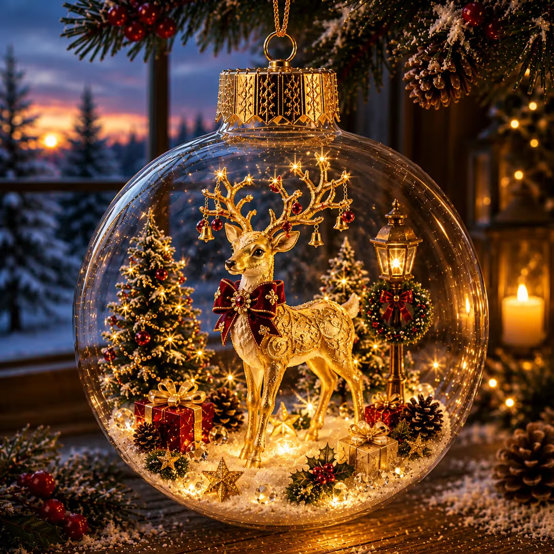 🎁Last Day 49% OFF - ✨🎄 Glowing Christmas Story Ornament – Light-Up Mini Holiday Scene🔮