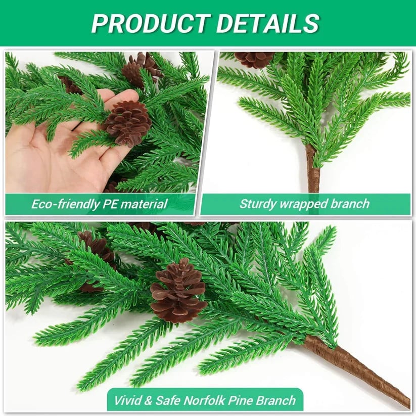 🔥Last Day 49% OFF🔥The Best Holiday Greenery - Realistic Norfolk Pine Stems