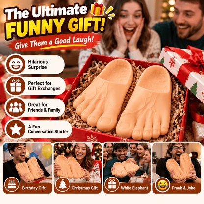 ✨🏆Early Holiday Sale 49% OFF😂 Realistic Barefoot Slippers – Funny Giant Toe Slides, Hilarious Prank Gift 👣