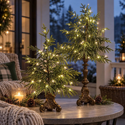 🎁Last Day 49% OFF - 🎄Vintage Lighted Norfolk Pine Trees✨