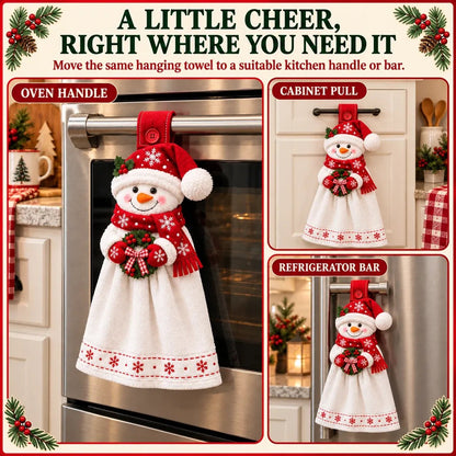 🔥 Last Day 49% OFF - 🎄Christmas Hanging Hand Towel | Button-On Loop Keeps It Within Reach⛄️