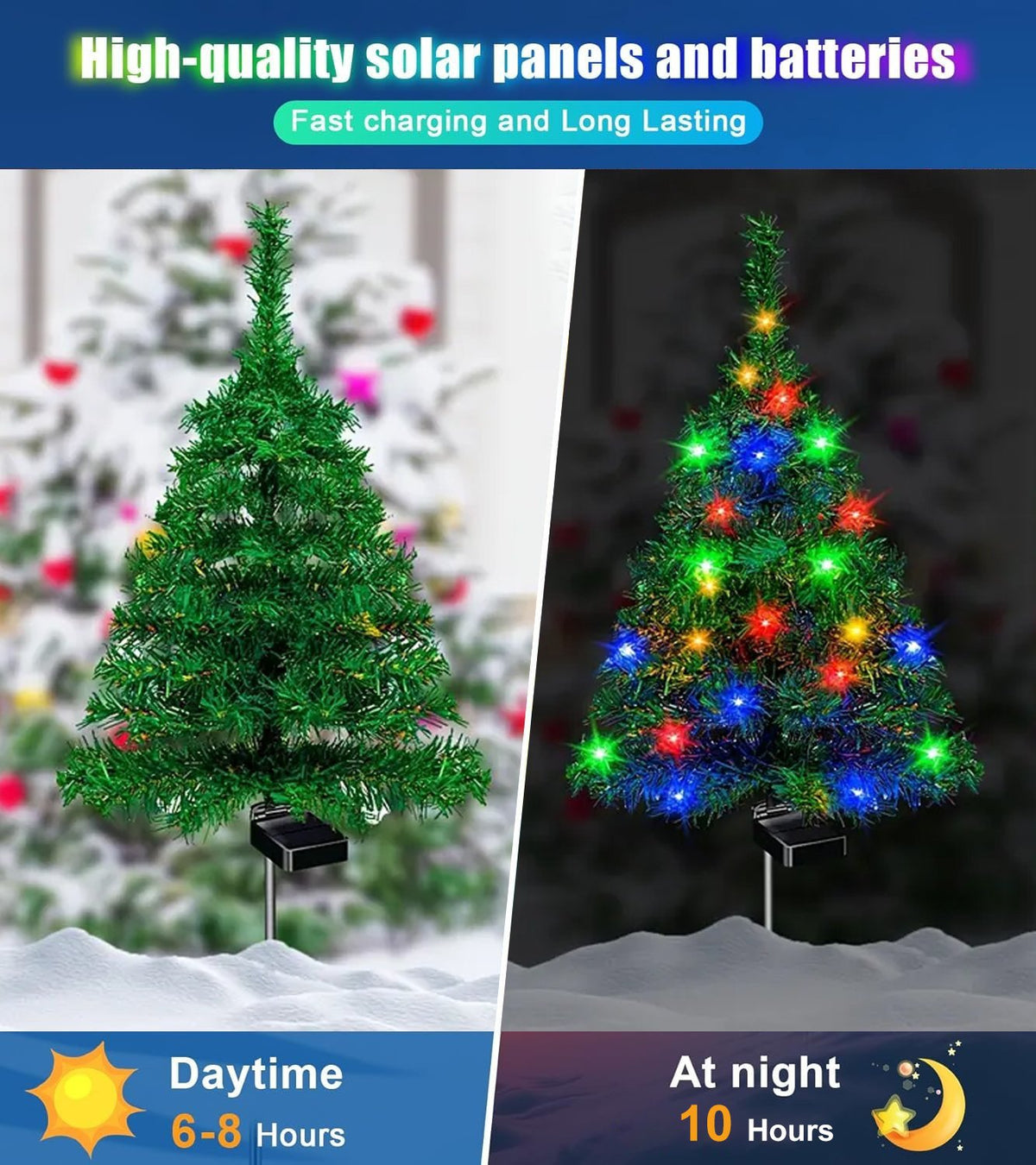 Solar Christmas tree lights holiday decorations