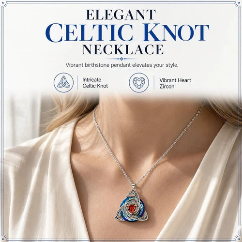 🔮Last Day 49% OFF💕🎁Women's Celtic Knot Birthstone Pendant Necklace