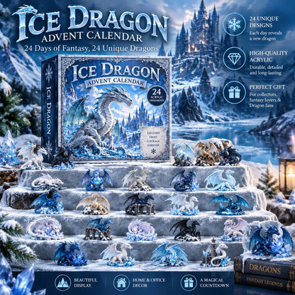 🎁Last Day 49% OFF - 🐉Ice Dragon Advent Calendar 2026 - 24-Day Festive Countdown, Acrylic Charms Blind Box✨🧊