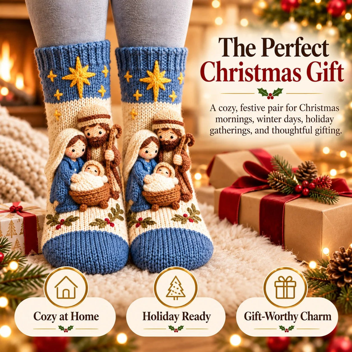 (🎁Last Day 49% OFF)🎅✨3D Nativity Christmas Socks🎄