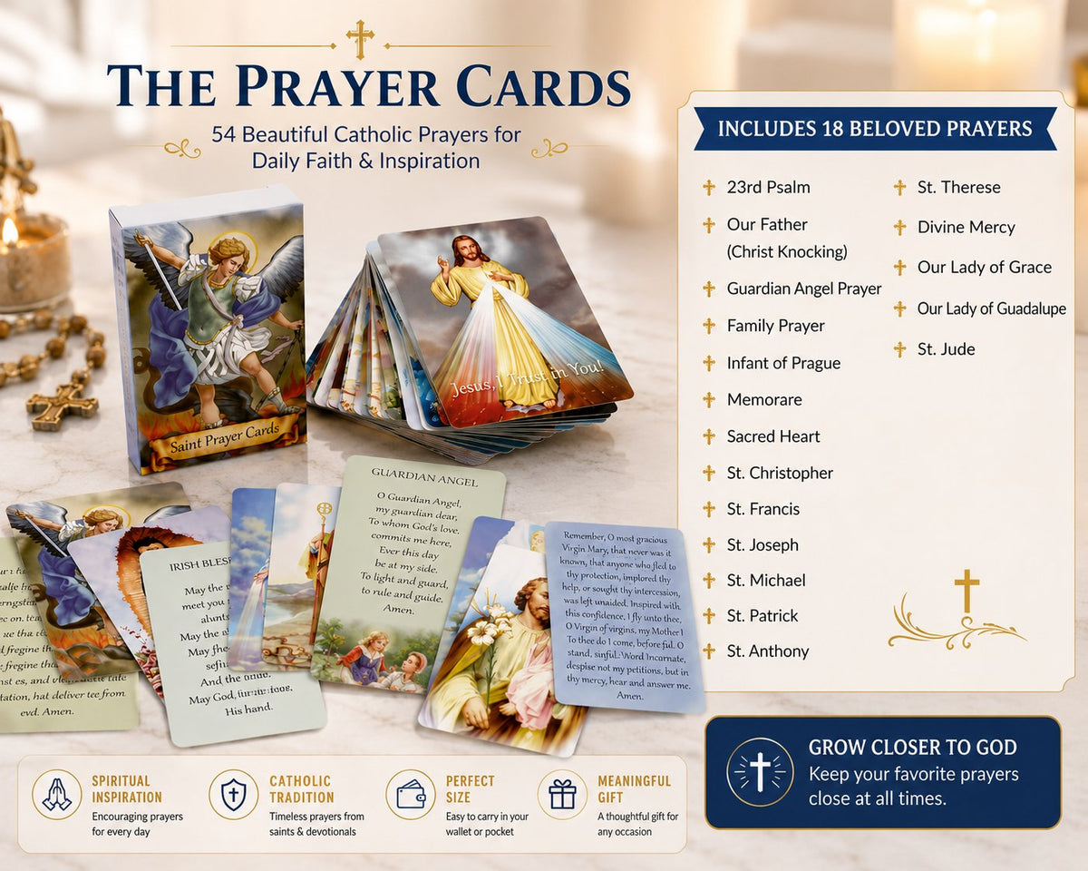 (🎁Last Day 49% OFF)✝️Catholic Genuine Leather Holy Card Holder – Pocket Prayer Card Organizer with Snap Closure