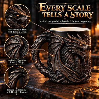 🔥 Last Day 49% OFF - 🐉 Dragonfire 3D Heat-Reveal Magic Mug | Add a Hot Drink. Awaken the Dragon.🔥