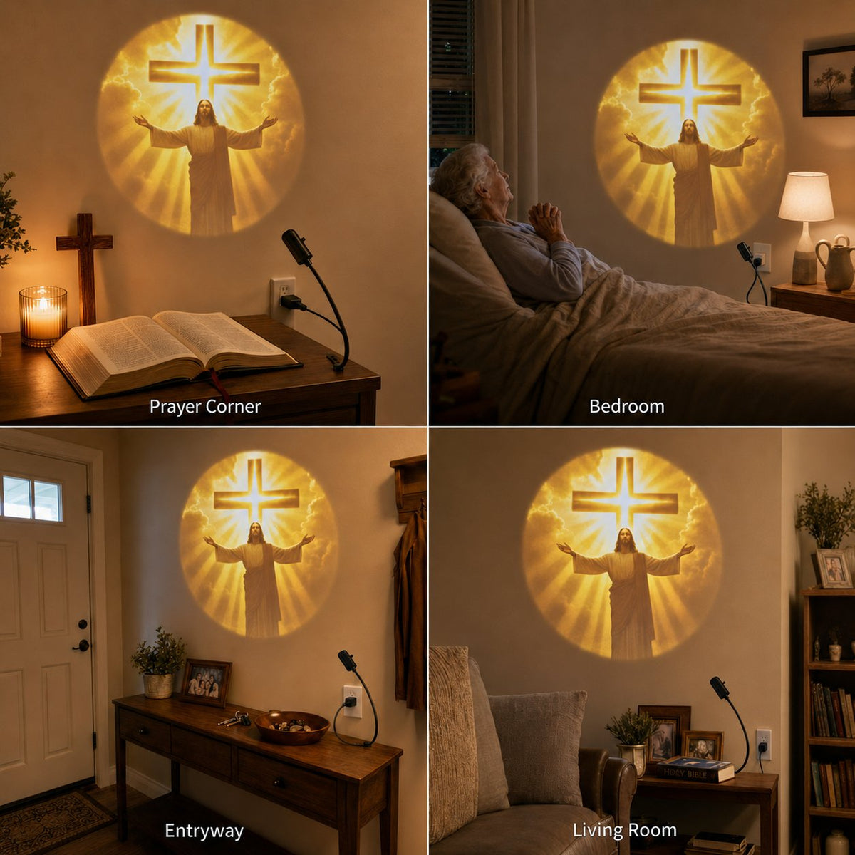 🎁Last Day 49% OFF - 🙏USB Jesus Wall Projection Lamp – Bring Peaceful Worship Glow Into Your Home✨