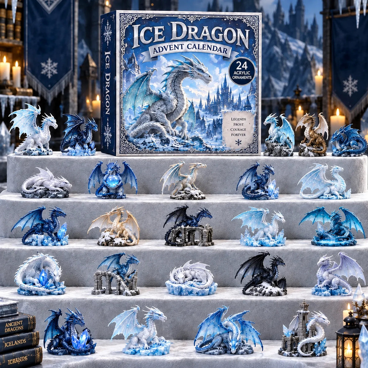 🎁Last Day 49% OFF - 🐉Ice Dragon Advent Calendar 2026 - 24-Day Festive Countdown, Acrylic Charms Blind Box✨🧊