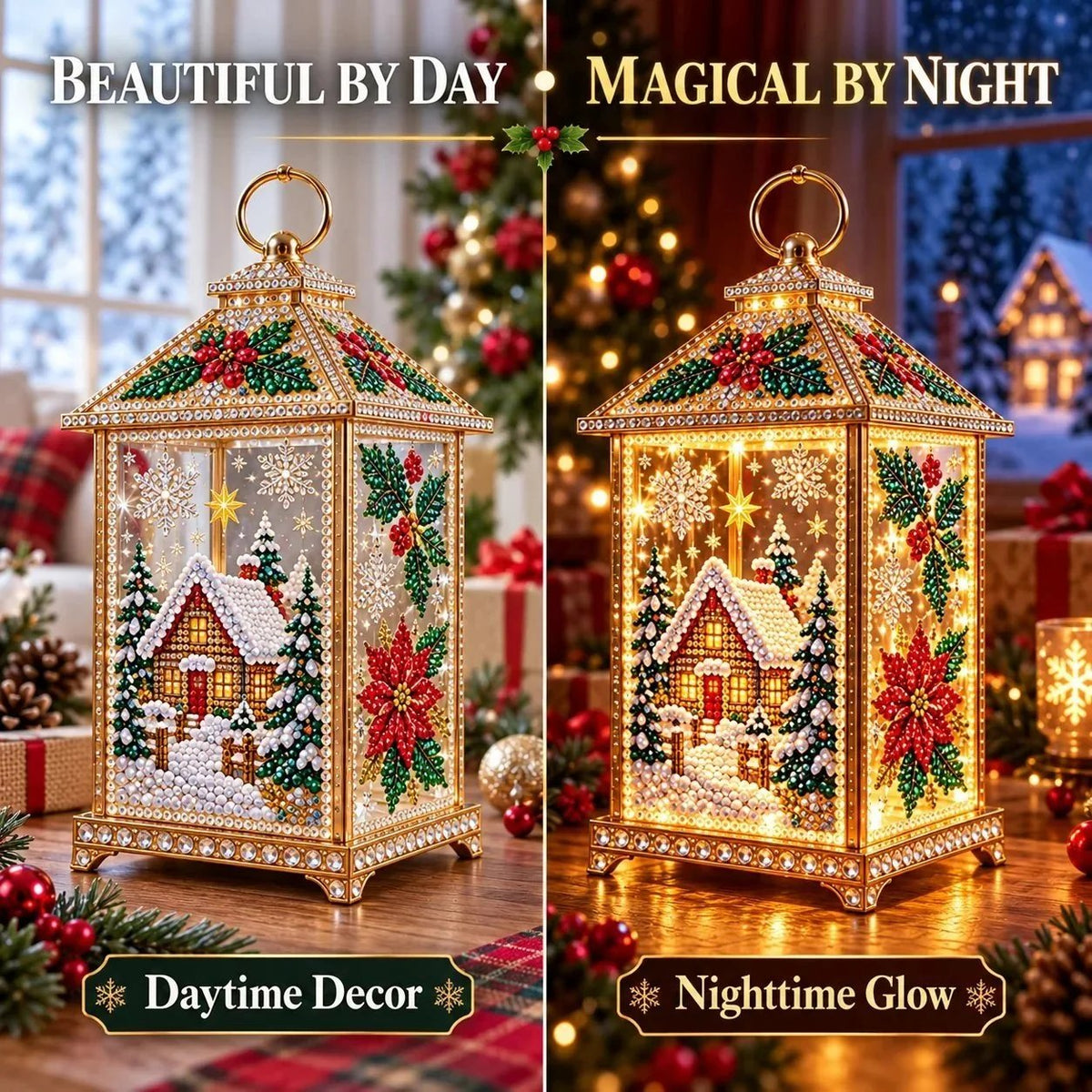 ✨ DIY Diamond Art Christmas Lantern – Make It, Light It, Display It