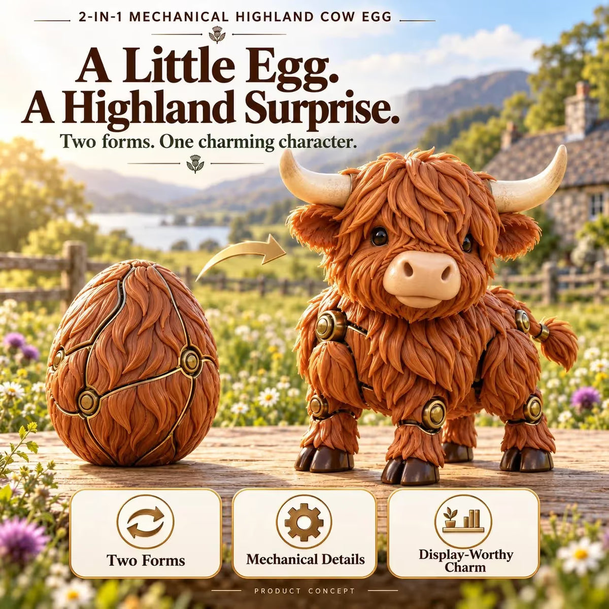 🎁Last Day 49% OFF - 🐮 2-in-1 Transforming Highland Cow Egg – A Little Egg, a Charming Highland Surprise🥚