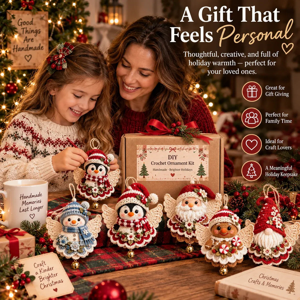 🎁Last Day 49% OFF - 🎄 DIY Crochet Christmas Angel Ornament Kit – Make, Hang & Treasure✨