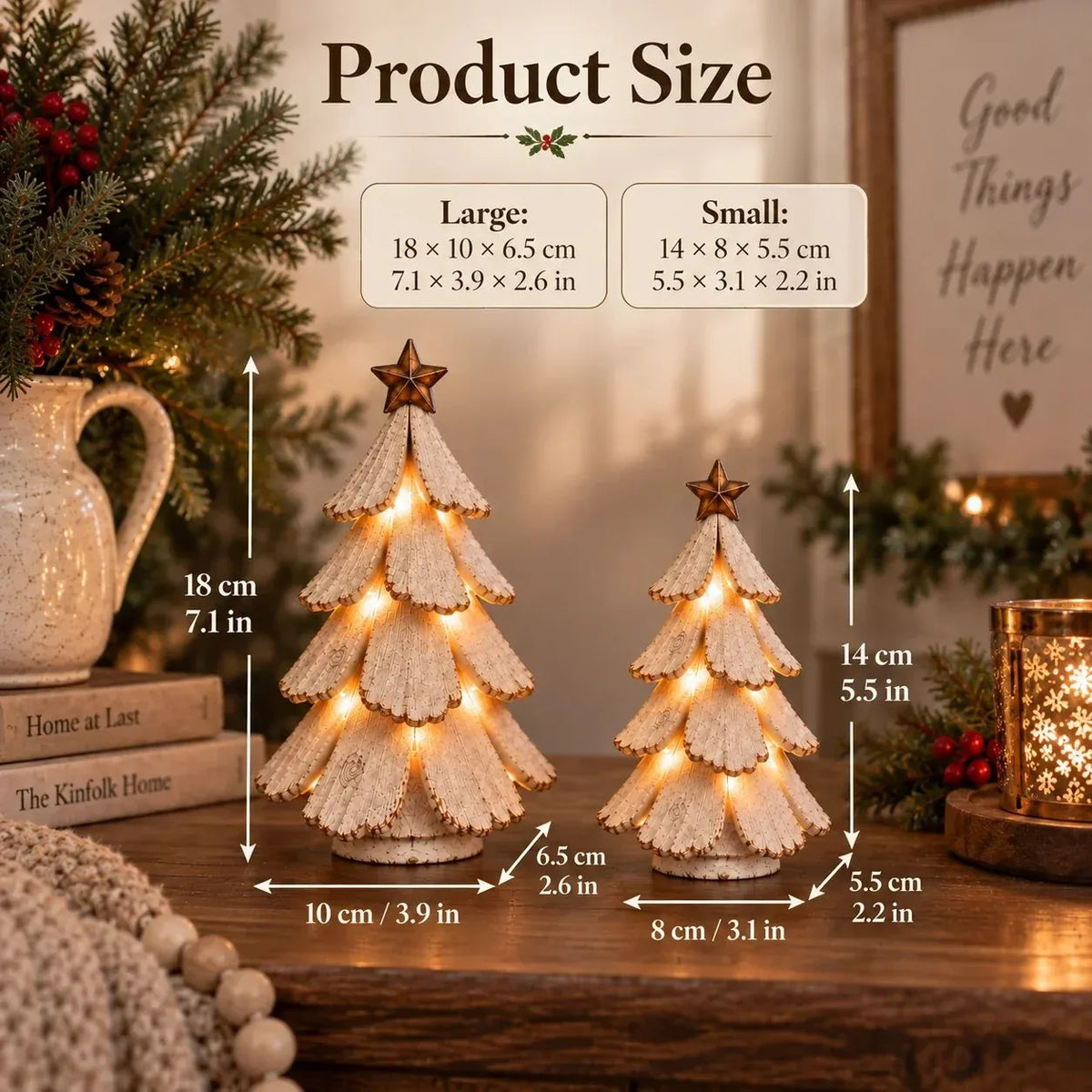 🎁Last Day 49% OFF - 🎄⭐️Vintage Lighted Christmas Tree Figurine🌙